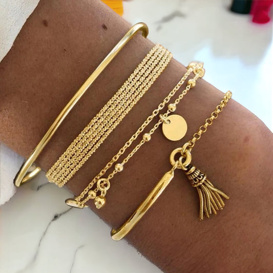 CONJUNTO PULSERAS GOLD