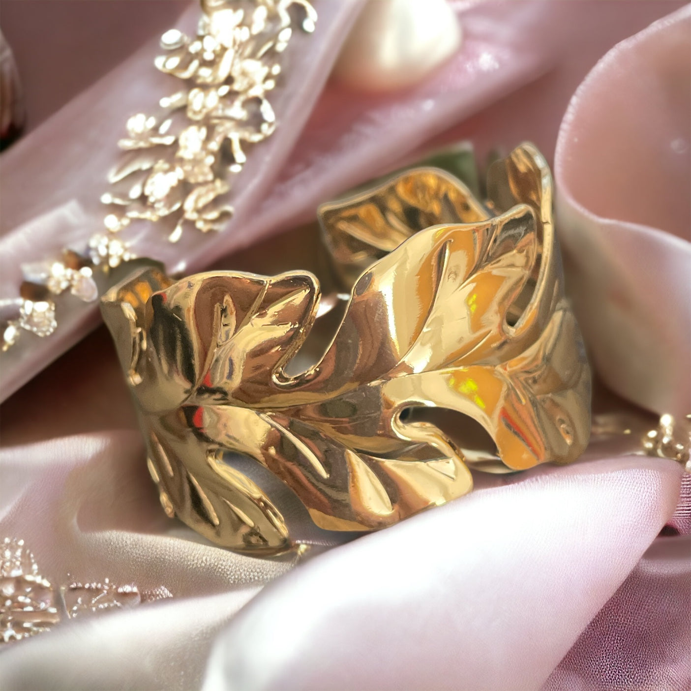 BRAZALETE GOLD HOJAS