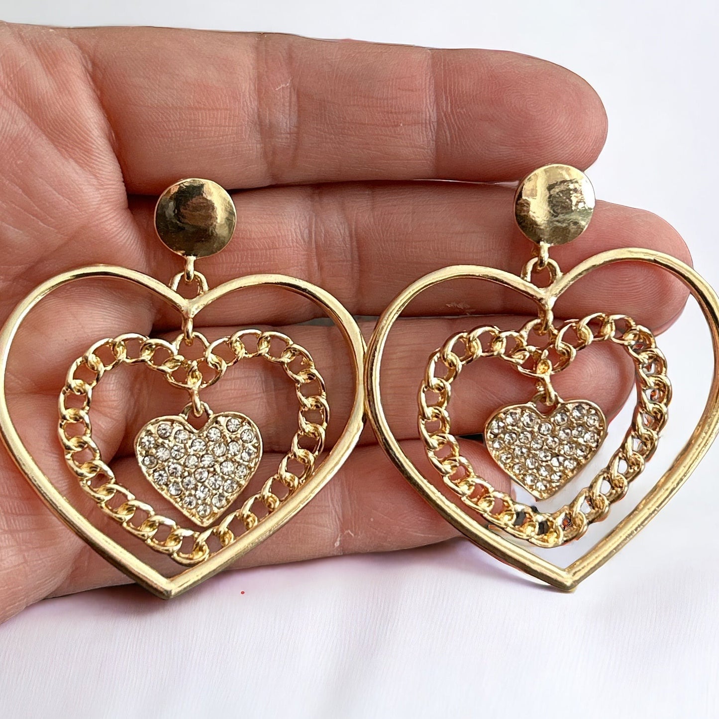 AROS CORAZON DORADO GRANDES