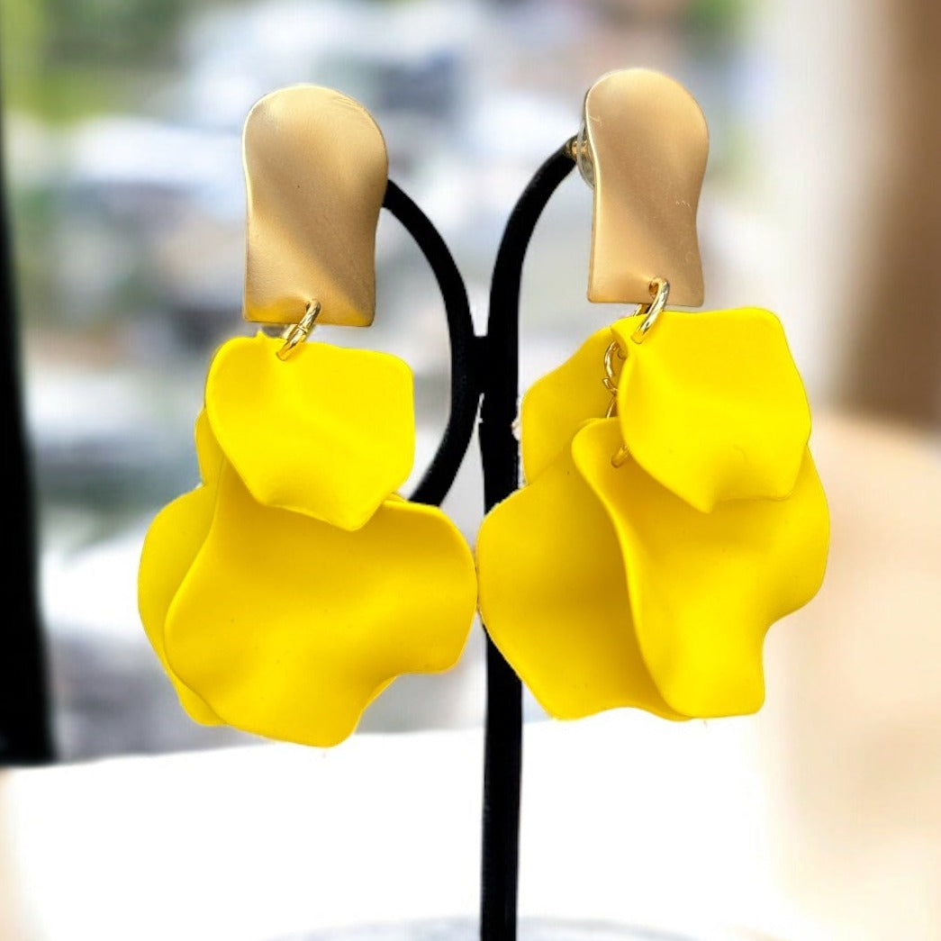 AROS DE FIESTA DISEÑO PETALO AMARILLO