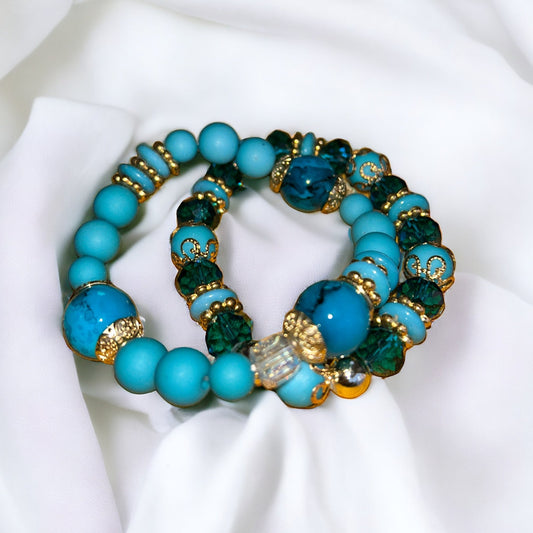 CONJUNTO PULSERA TURQUESA