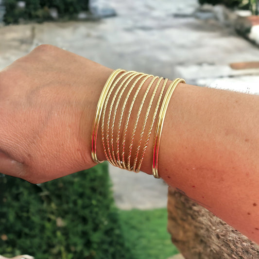 BRAZALETE MULTILINEA GOLD ABIERTO